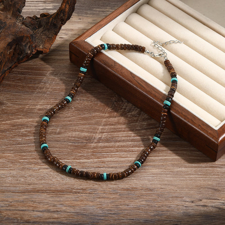 FREE Today: Turquoise Black Onyx Beaded Necklace - Lava Stone & Turquoise & Wood 2 - image 12