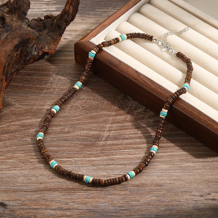 FREE Today: Turquoise Black Onyx Beaded Necklace - Lava Stone & Turquoise & Wood 3 - image 13