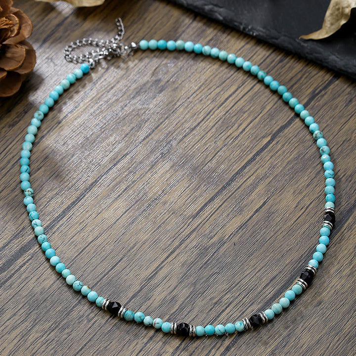 FREE Today: Turquoise Black Onyx Beaded Necklace - Obsidian & Turquoise 2 - image 5