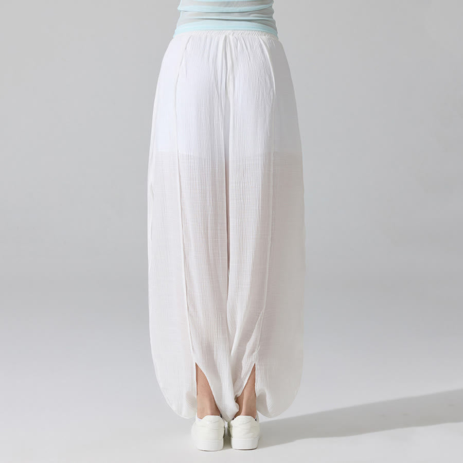 Olivenorma High Waist Elastic Waistband Crinkle Texture Loose Harem Yoga Women's Pants - image 8