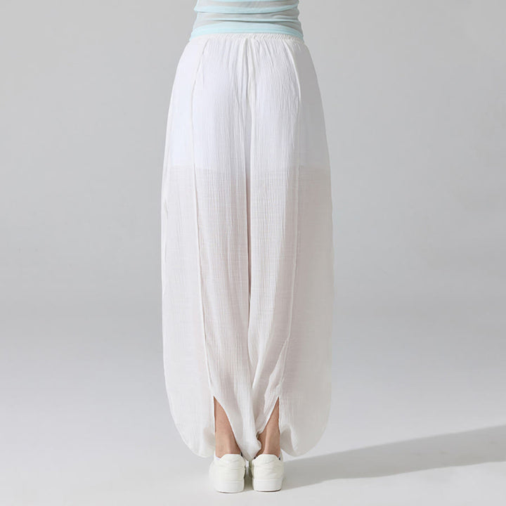Olivenorma High Waist Elastic Waistband Crinkle Texture Loose Harem Yoga Women's Pants - image 8