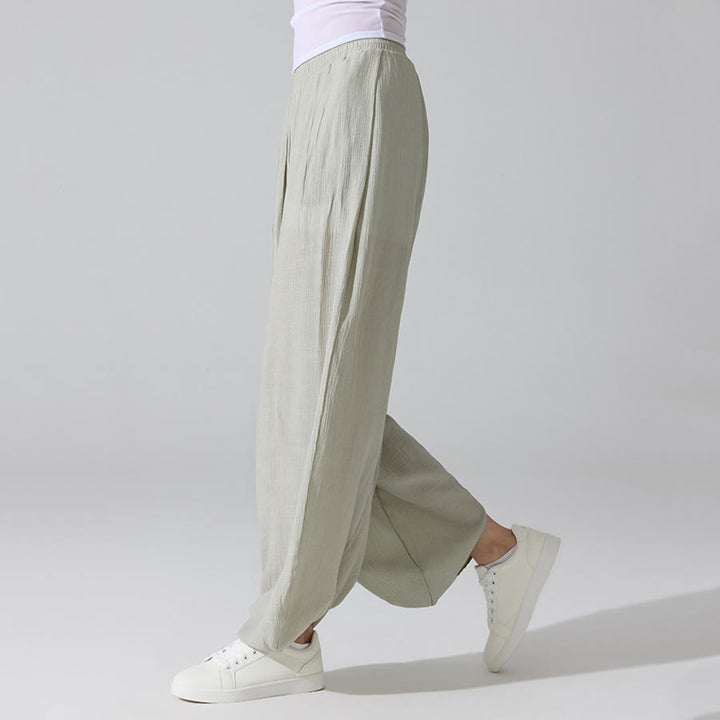 Olivenorma High Waist Elastic Waistband Crinkle Texture Loose Harem Yoga Women's Pants - image 12