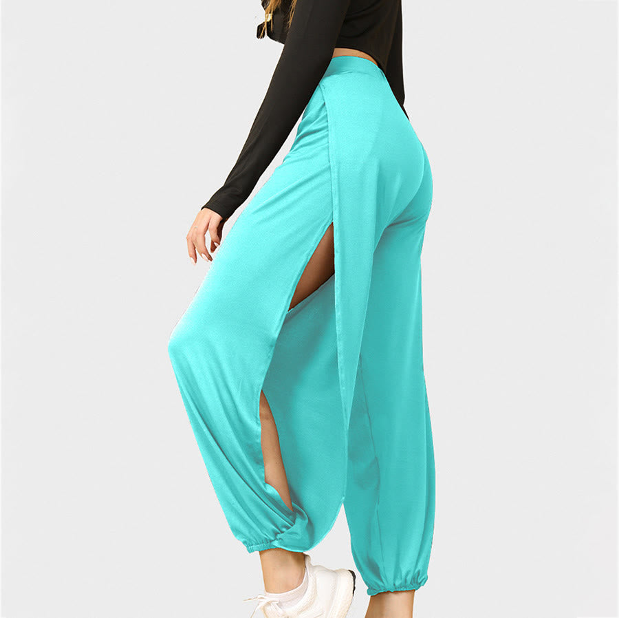 Olivenorma High Waist Double Side Cutout Slit Jogger Soft Women's Yoga Pants - Blue - XXL - image 7