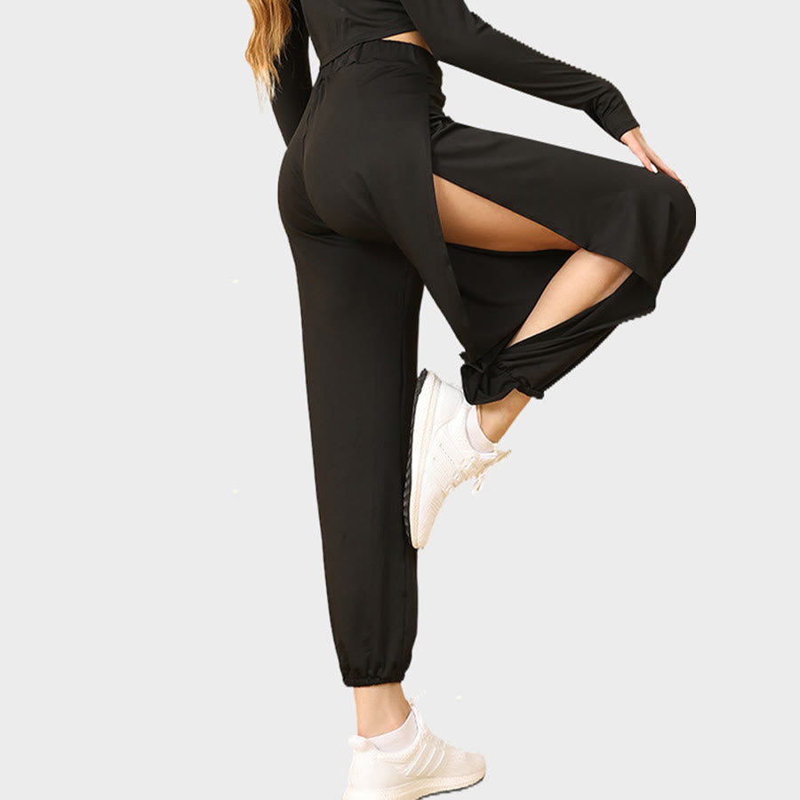 Olivenorma High Waist Double Side Cutout Slit Jogger Soft Women's Yoga Pants - image 2