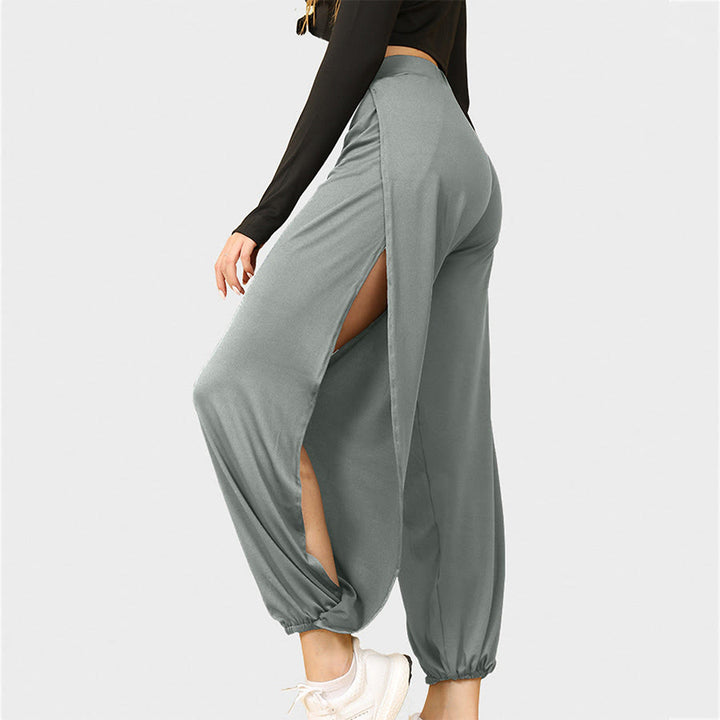 Olivenorma High Waist Double Side Cutout Slit Jogger Soft Women's Yoga Pants - Grey - XXL - image 0