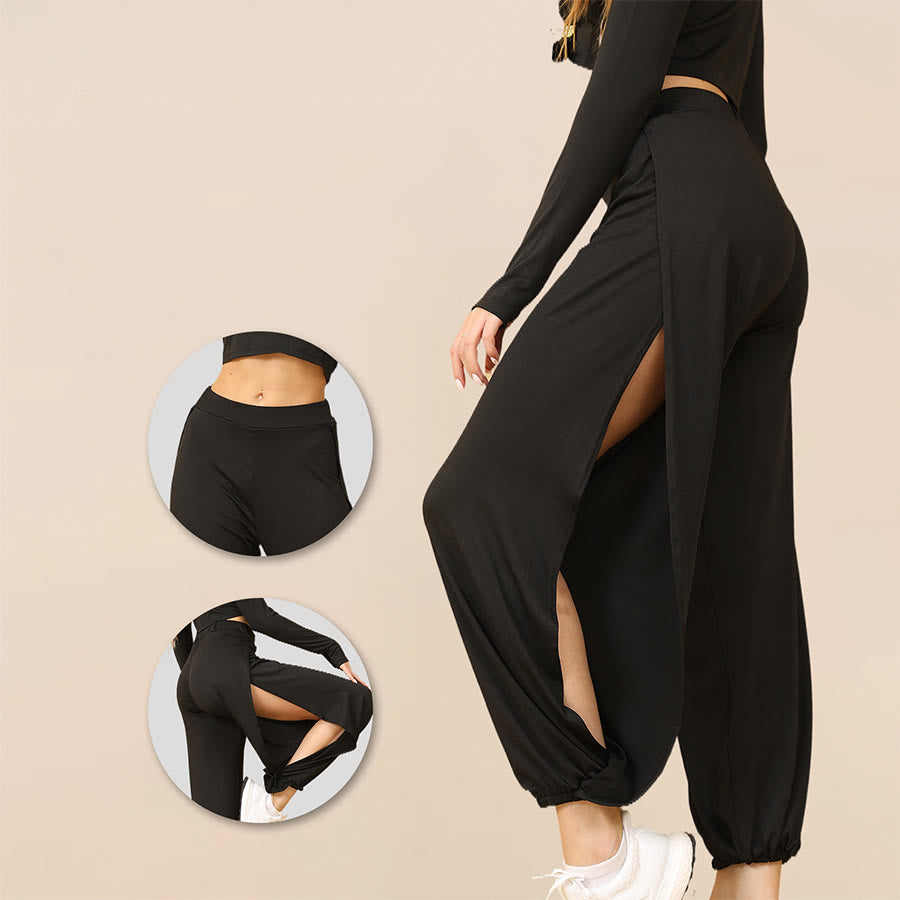 Olivenorma High Waist Double Side Cutout Slit Jogger Soft Women's Yoga Pants - image 5