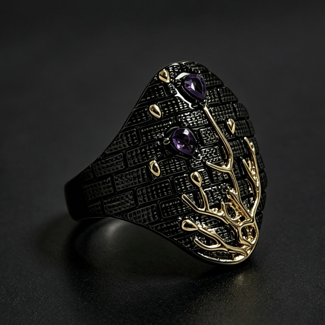 FREE Today: Coral Branch and Amethyst Wide Black Band Ring - image 4