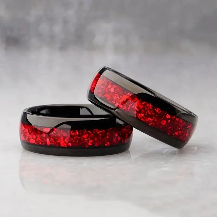FREE Today: Warm Sunset – Handmade Synthetic Ruby 8mm Wedding Engagement Ring - image 5