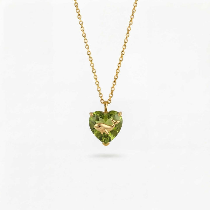 FREE Today: Ocean Creatures & Birthstone Heart Shaped Zircon Pendant Necklace - August-Whale - image 8