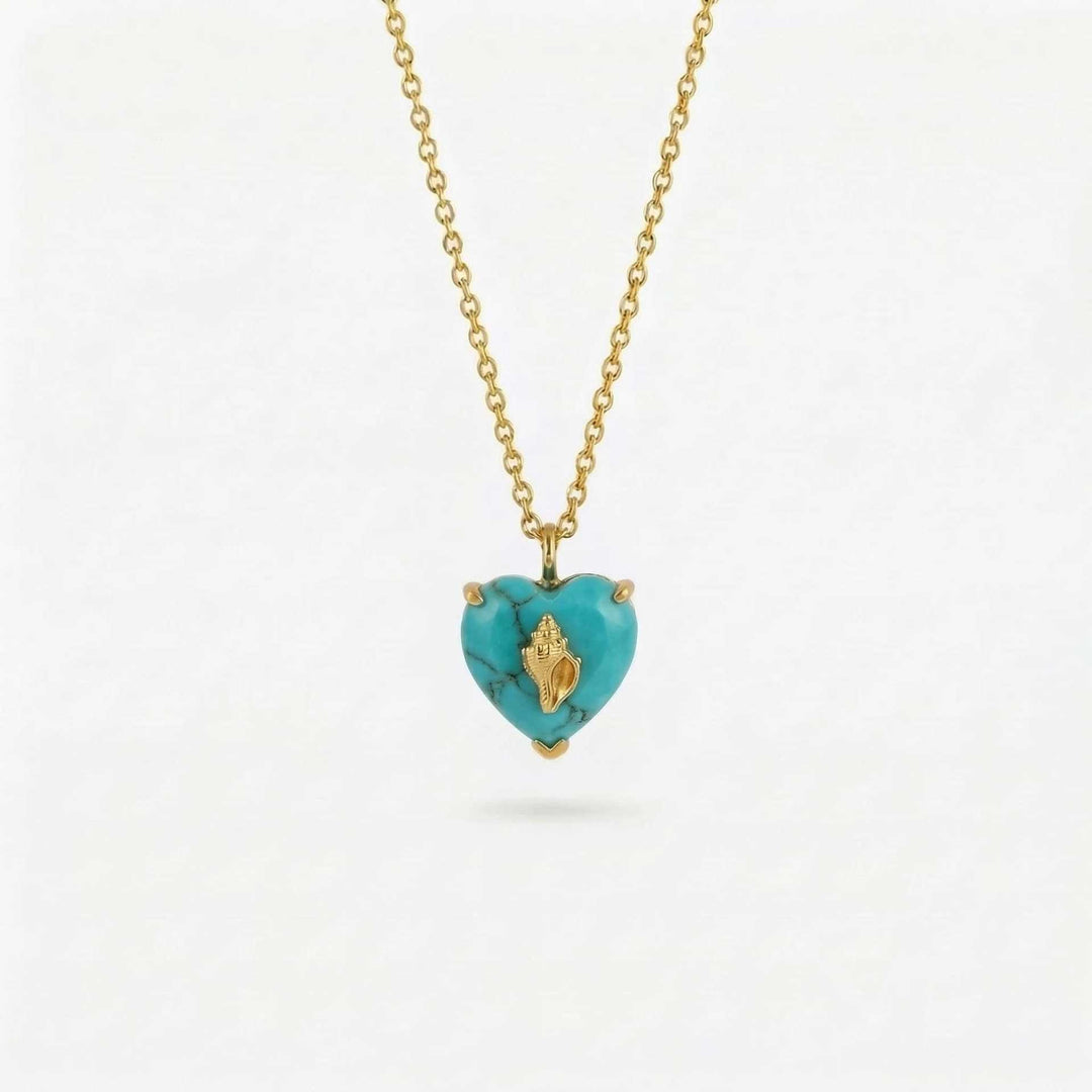 FREE Today: Ocean Creatures & Birthstone Heart Shaped Zircon Pendant Necklace - December-Conch - image 12