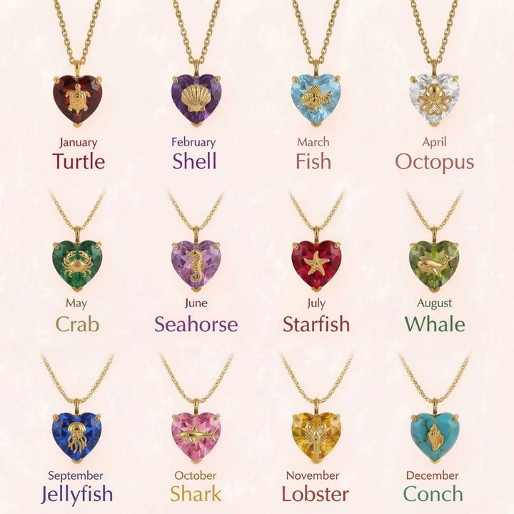 FREE Today: Ocean Creatures & Birthstone Heart Shaped Zircon Pendant Necklace - image 13