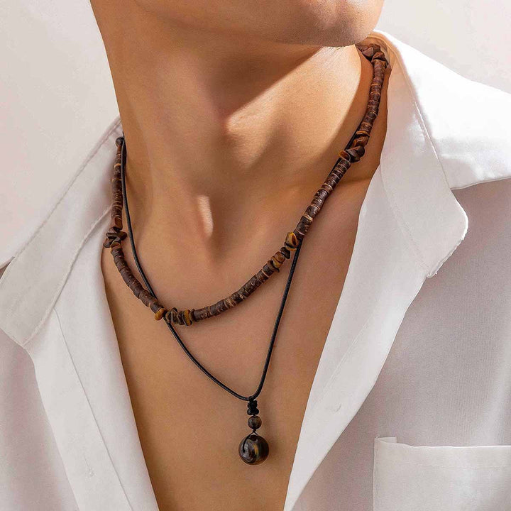 FREE Today: Brown Coconut Wood Beads Natural Stone Beads Necklace - image 2