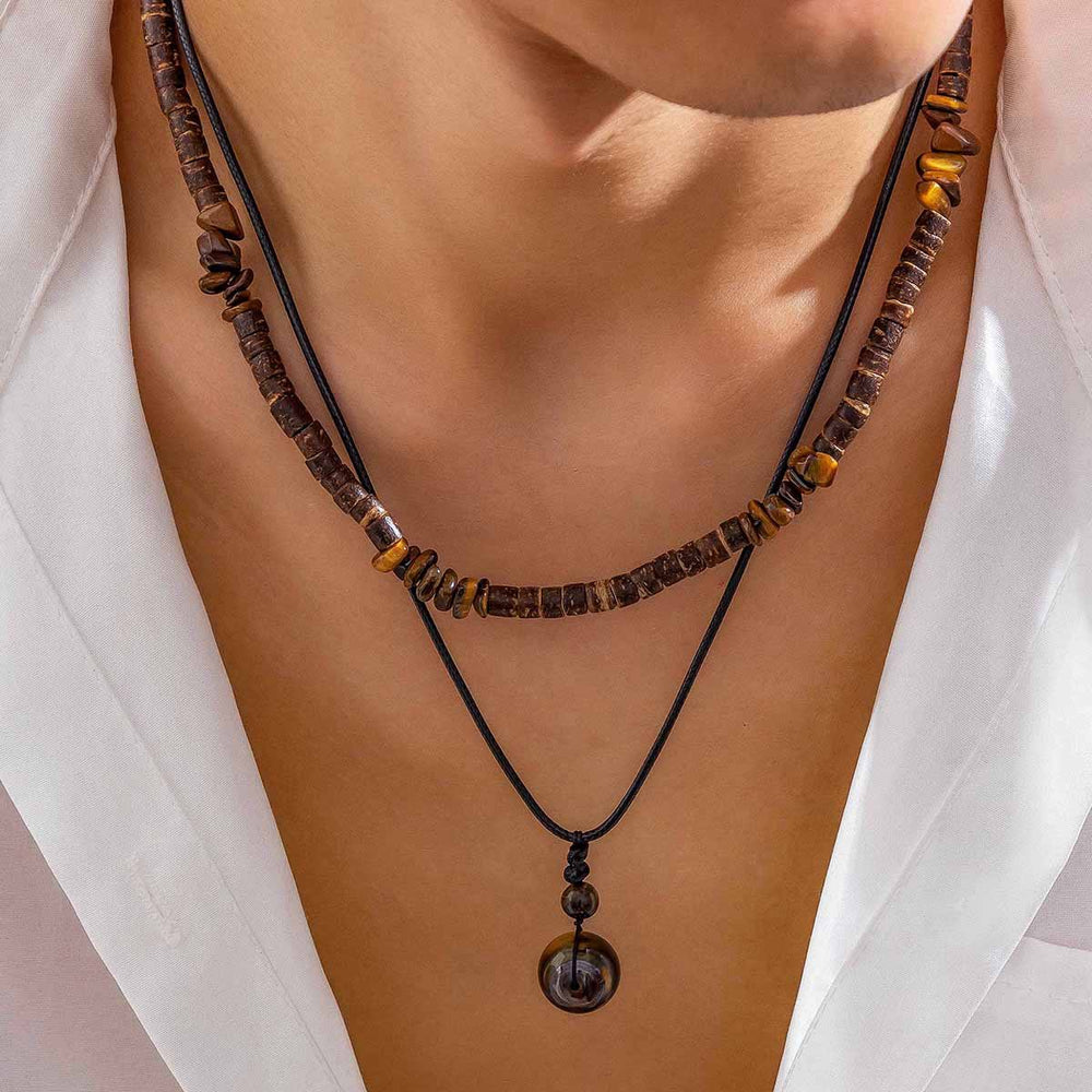 FREE Today: Brown Coconut Wood Beads Natural Stone Beads Necklace - image 1