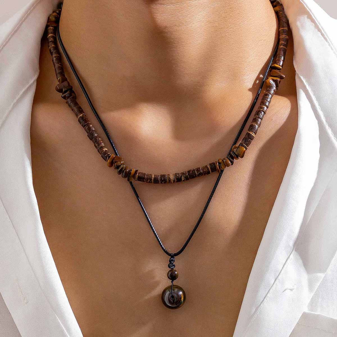 FREE Today: Brown Coconut Wood Beads Natural Stone Beads Necklace - image 3