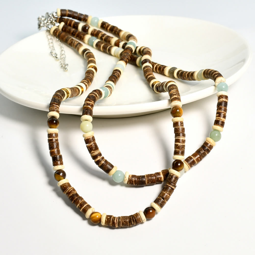 FREE Today: Brown Coconut Wood Beads Natural Stone Beads Necklace - image 28