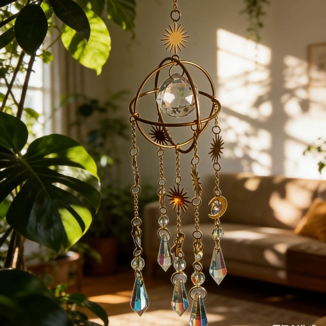 FREE Today: Sunlight Catcher Crystal Color Printed Stone Pendant Bedroom Decoration Wind Chime - image 3