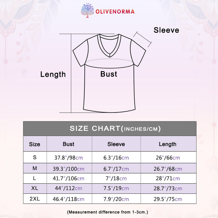 Olivenorma Boho Color Gradient DNA Tree Life Art Print Women's V Neck T-Shirt - image 39