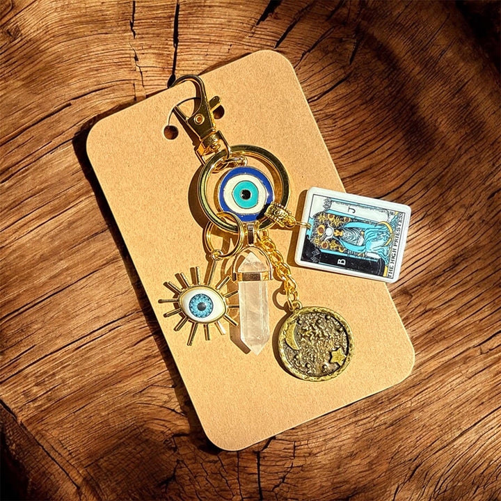 FREE Today: Protective Tarot Evil Eye Bag Accessory Keychain - The High Priestess Tarot - image 3