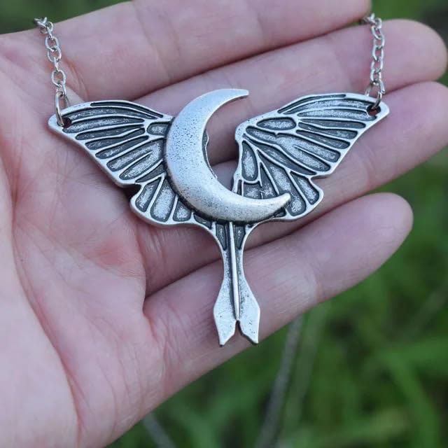 FREE Today: Witch Crescent Moon Luna Moth Pendant Necklace - image 2