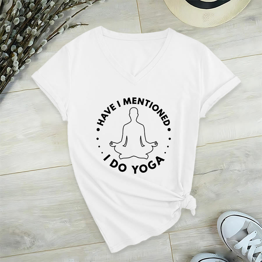 Olivenorma Have I Mentioned I Do Yoga Circular Meditation Figure Graphic Women's V Neck T-Shirt - image 24
