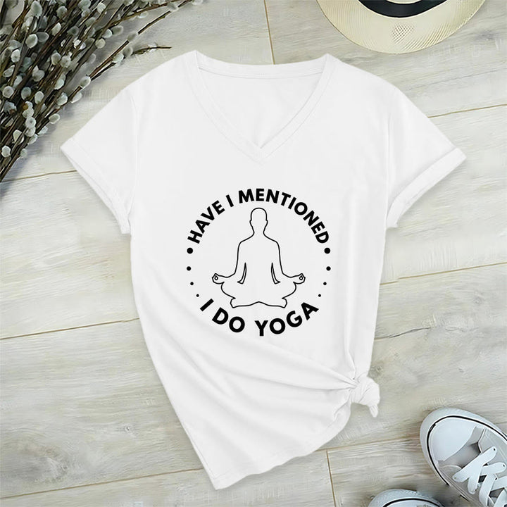 Olivenorma Have I Mentioned I Do Yoga Circular Meditation Figure Graphic Women's V Neck T-Shirt - image 24
