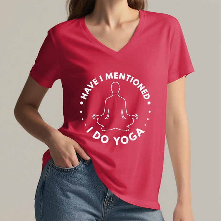 Olivenorma Have I Mentioned I Do Yoga Circular Meditation Figure Graphic Women's V Neck T-Shirt - image 29