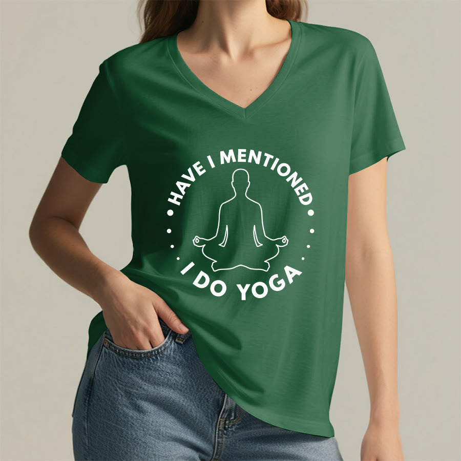 Olivenorma Have I Mentioned I Do Yoga Circular Meditation Figure Graphic Women's V Neck T-Shirt - image 8