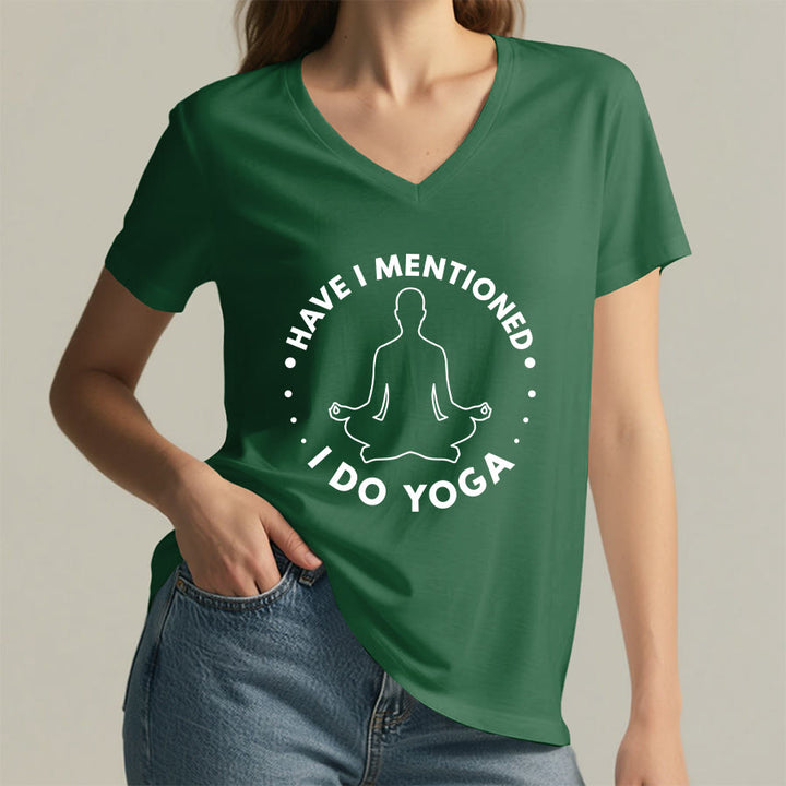 Olivenorma Have I Mentioned I Do Yoga Circular Meditation Figure Graphic Women's V Neck T-Shirt - image 8