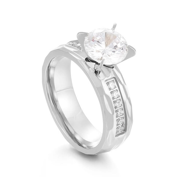 FREE Today: "Eternity" – Titanium Steel Prince Rose Couple Ring - Women - Silver Color - US 10 - image 3