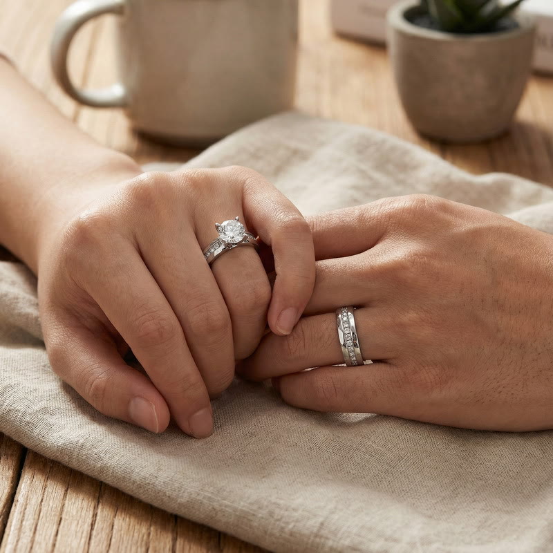 FREE Today: "Eternity" – Titanium Steel Prince Rose Couple Ring - image 8