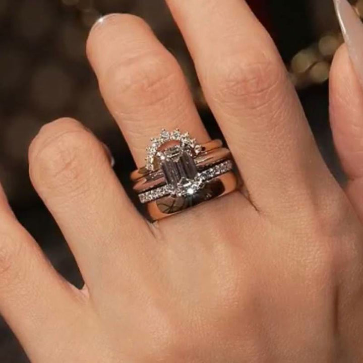 FREE Today: 4PCS Moissanite Cut Engagement Bridal Ring Set - image 2