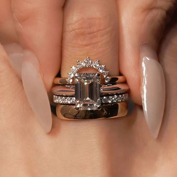 FREE Today: 4PCS Moissanite Cut Engagement Bridal Ring Set - 4PCS Ring Set - image 0