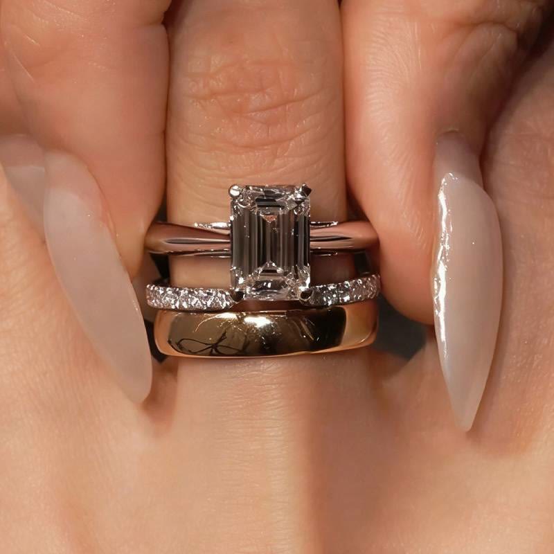 FREE Today: 4PCS Moissanite Cut Engagement Bridal Ring Set - image 6