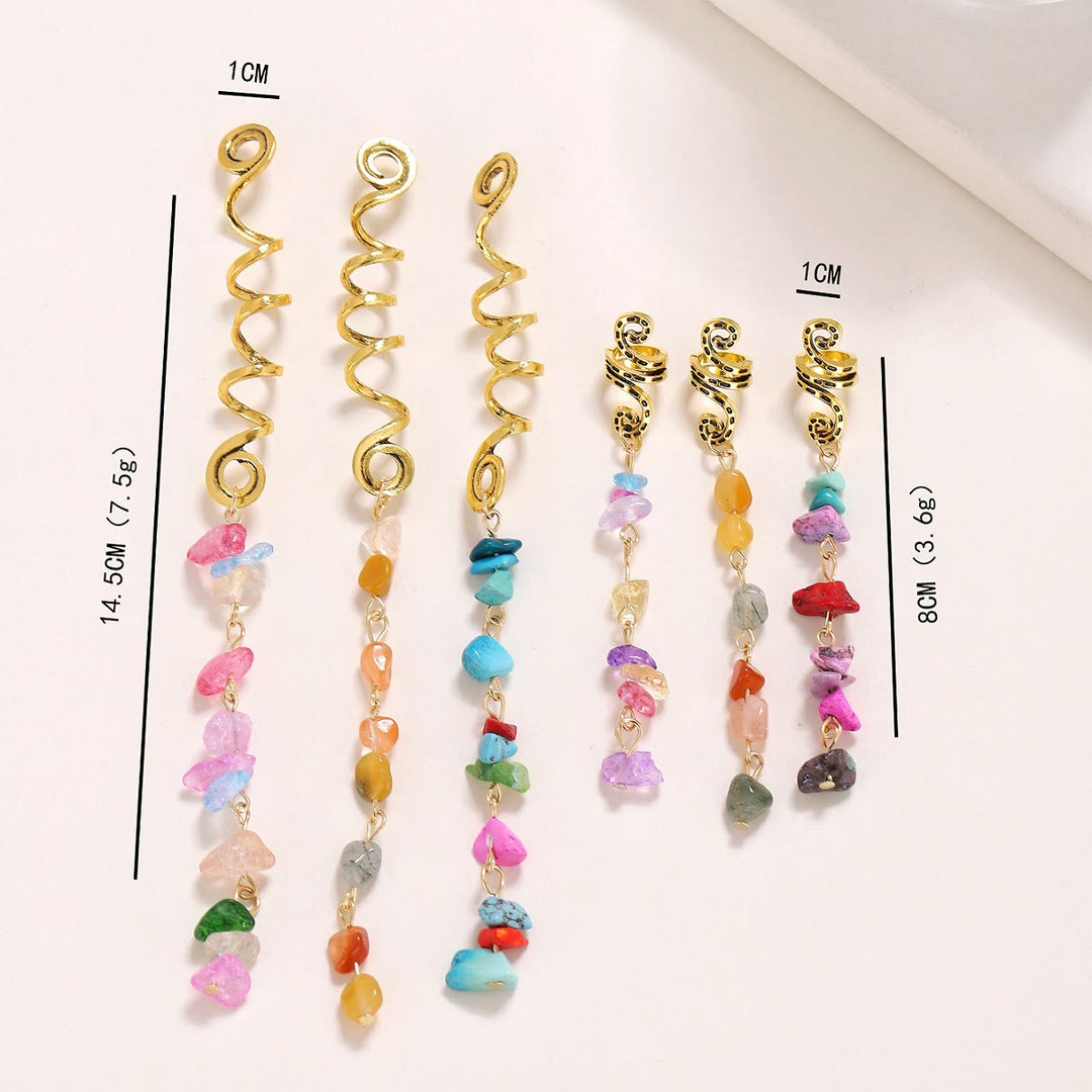 FREE Today: Hair Jewelry for Braids Loc Dreadlock Accessories Hair Beads Clips - Multicolor(Golden 6Pcs Set) - image 7