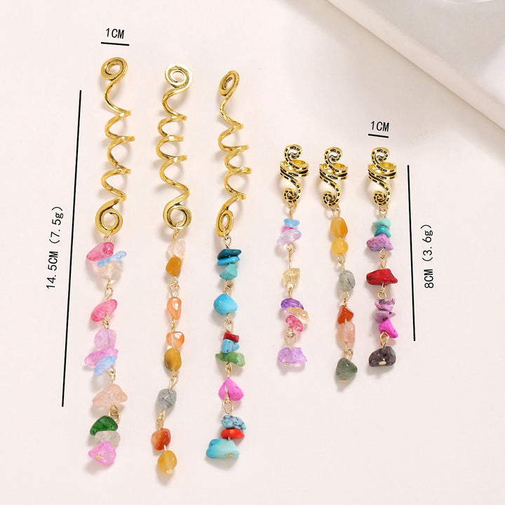 FREE Today: Hair Jewelry for Braids Loc Dreadlock Accessories Hair Beads Clips - Multicolor(Golden 6Pcs Set) - image 7