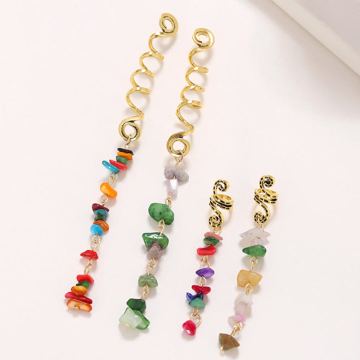 FREE Today: Hair Jewelry for Braids Loc Dreadlock Accessories Hair Beads Clips - Multicolor(Golden 4Pcs Set) - image 6