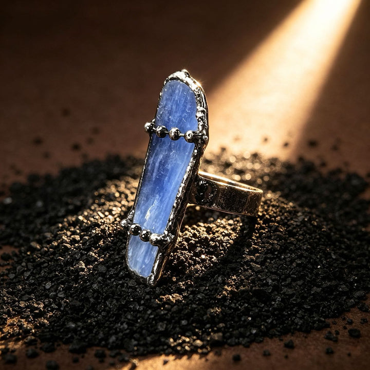 FREE Today: Vintage Natural Raw Kyanite Stone Adjustable Ring - Kyanite - image 0