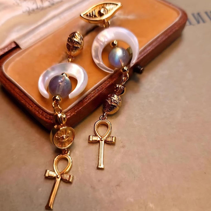 FREE Today: Mother-of-Pearl Crescent Ankh Earrings - image 3