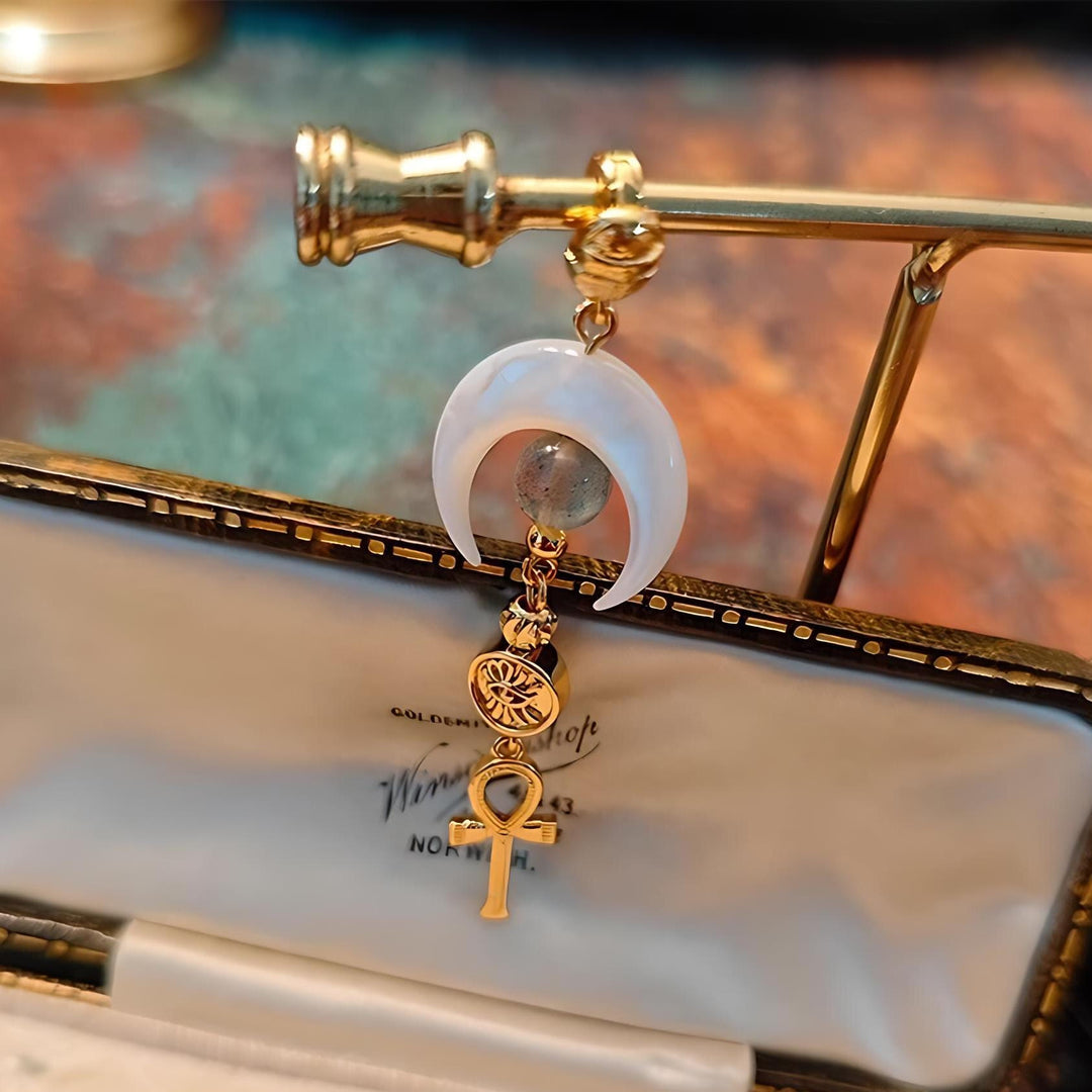 FREE Today: Mother-of-Pearl Crescent Ankh Earrings - image 4