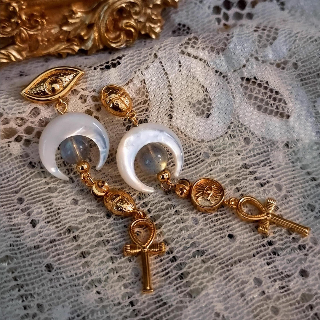 FREE Today: Mother-of-Pearl Crescent Ankh Earrings - image 5