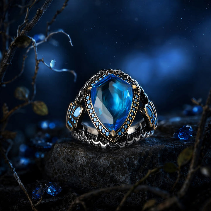 FREE Today: Blue Aquamarine Stone Shield of Midgard Ring - image 6