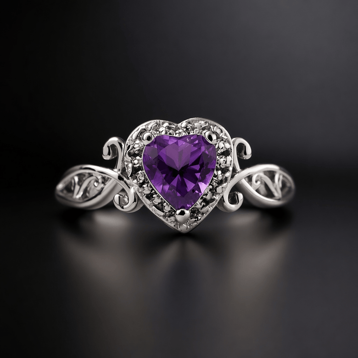 FREE Today: Heart Cut Purple Zirconia Bridal Engagement Ring - image 7