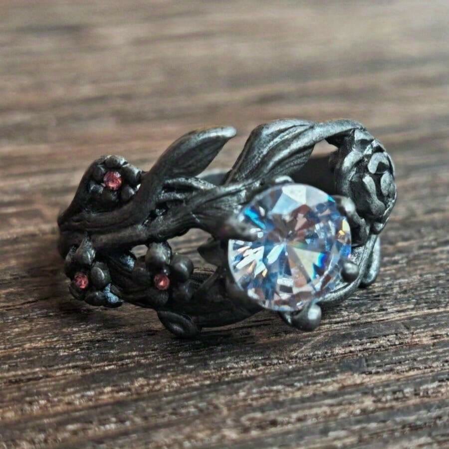 FREE Today: Black Cherry Blossom Flower Branch Engagement Ring - image 5