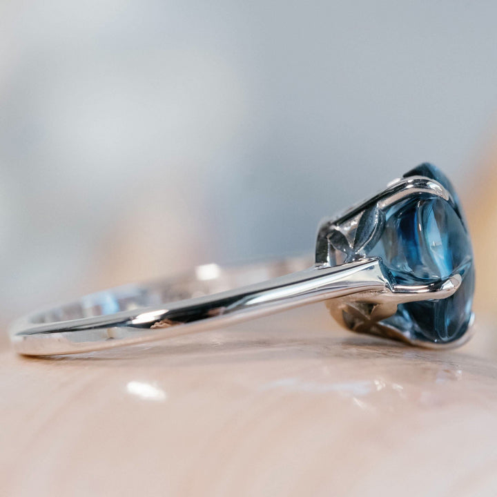 FREE Today: Five Petal Flower Gemstone Blue Topaz Ring - image 6