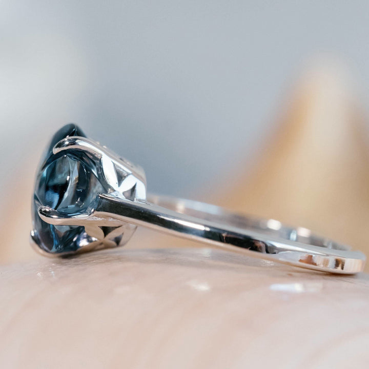 FREE Today: Five Petal Flower Gemstone Blue Topaz Ring - image 7