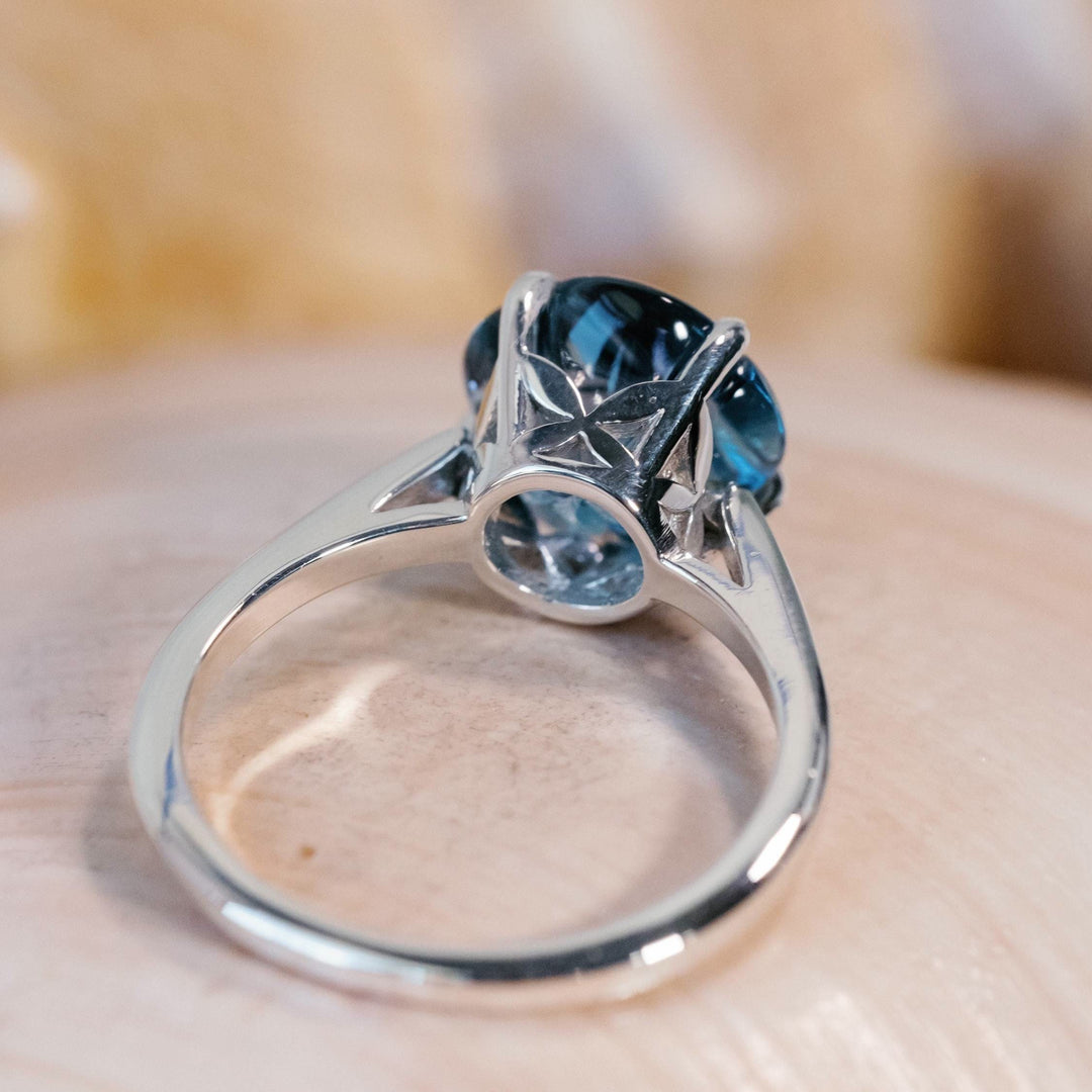 FREE Today: Five Petal Flower Gemstone Blue Topaz Ring - image 8