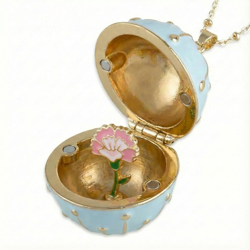 FREE Today: Handmade Round Box Birthday Flower Pendant Necklace - January - image 2