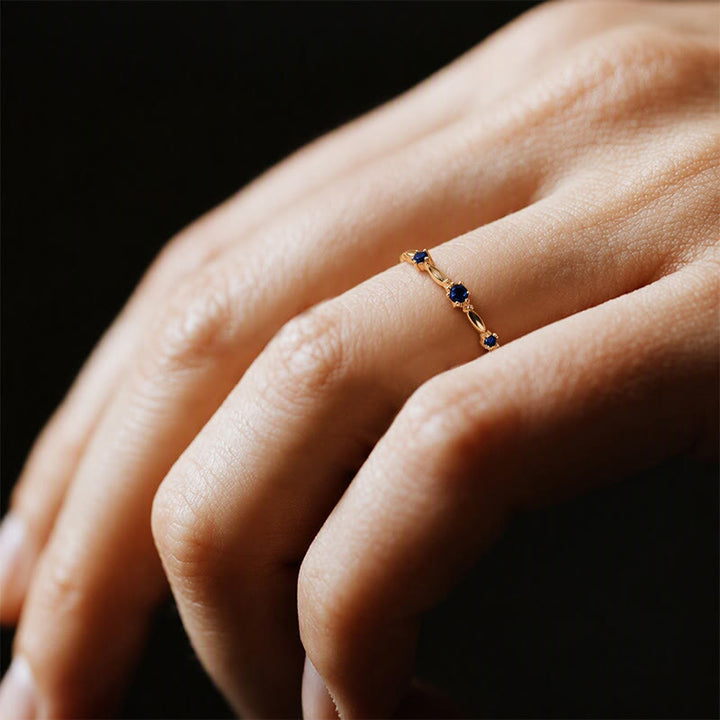 FREE Today: Marquoise Cut Blue Sapphire Engagement of September Birthstone Ring Set - image 6