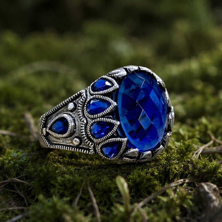 FREE Today: Handmade Blue Sapphire Zircon Men Ring - image 5