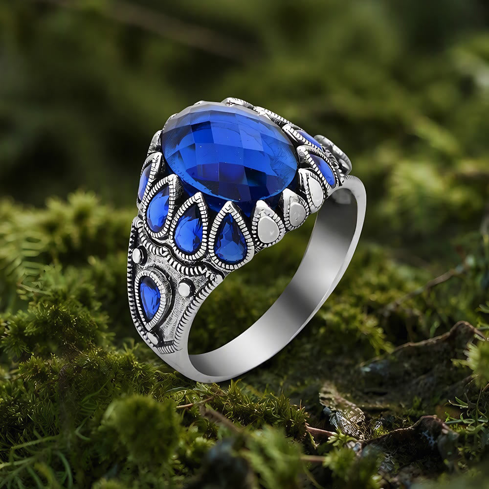 FREE Today: Handmade Blue Sapphire Zircon Men Ring - image 4